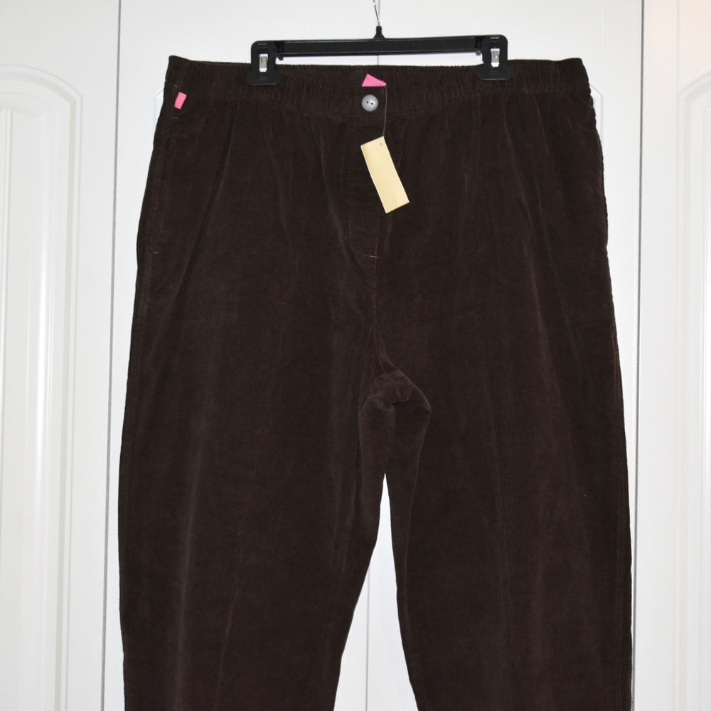Woman Within Brown Corduroy Pants Size 22WP NWT
